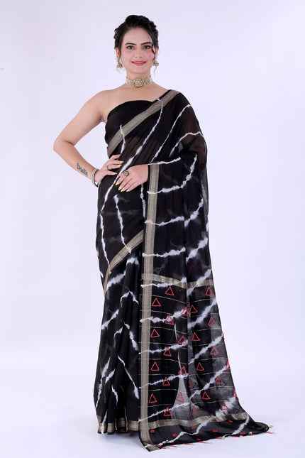 Trikon Saree Black