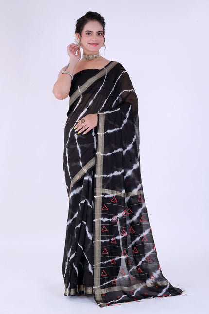 Trikon Saree Black