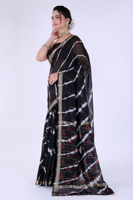 Trikon Saree Black