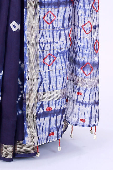 Kaju Katli Navy Blue Saree