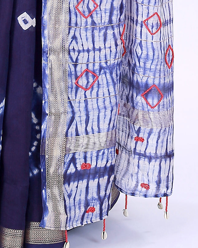 Kaju Katli Navy Blue Saree