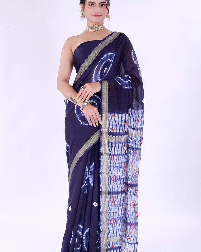 Kaju Katli Navy Blue Saree