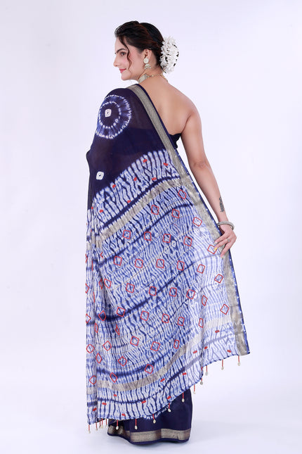 Kaju Katli Navy Blue Saree