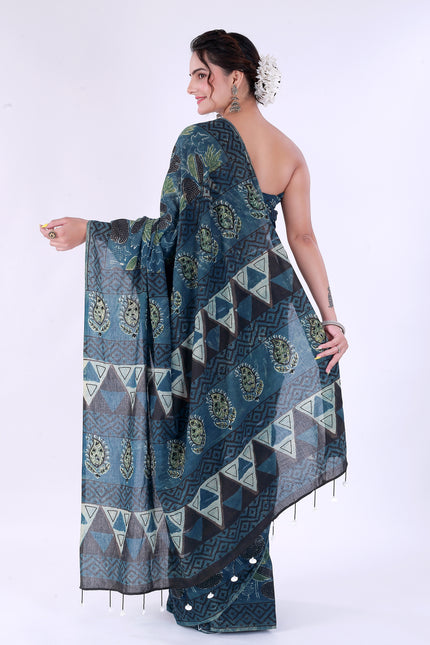 Morni Block Print Saree