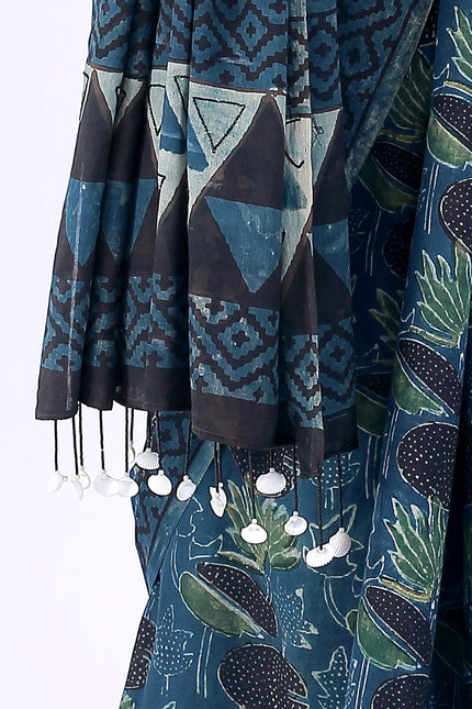 Morni Block Print Saree