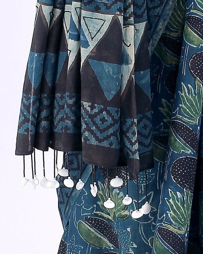 Morni Block Print Saree