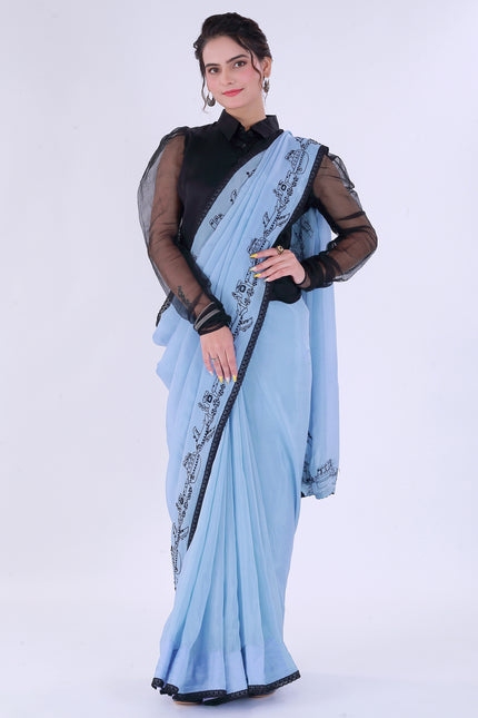 Safar Powder Blue Saree