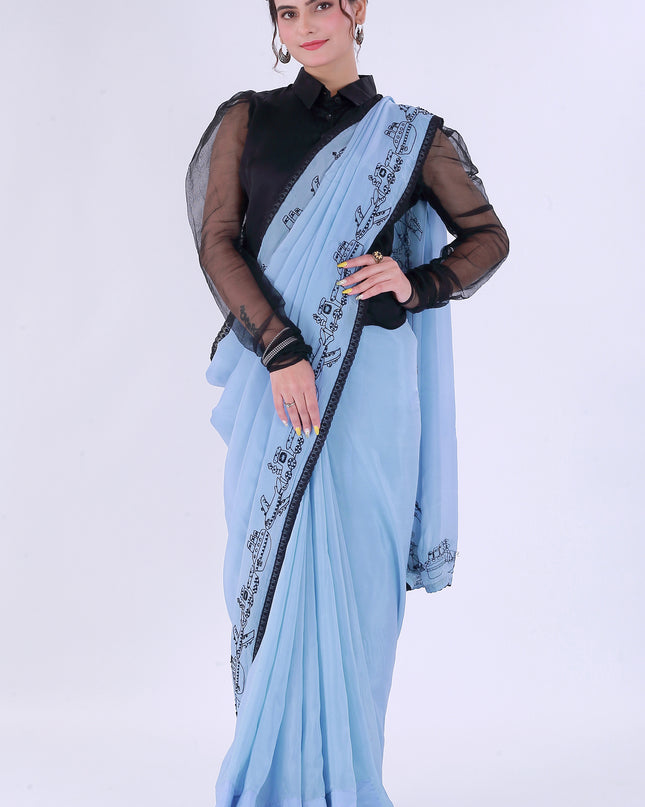 Safar Powder Blue Saree