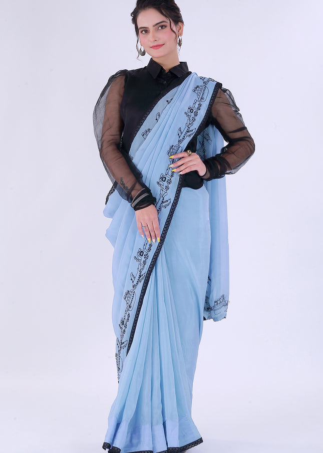 Safar Powder Blue Saree