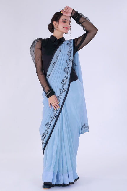 Safar Powder Blue Saree