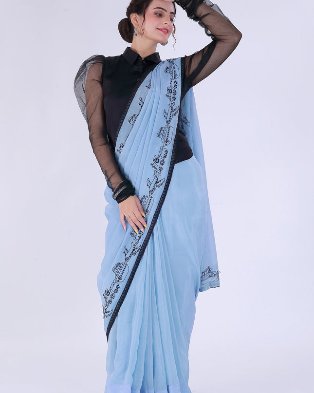 Safar Powder Blue Saree