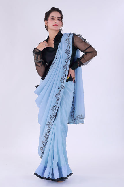 Safar Powder Blue Saree