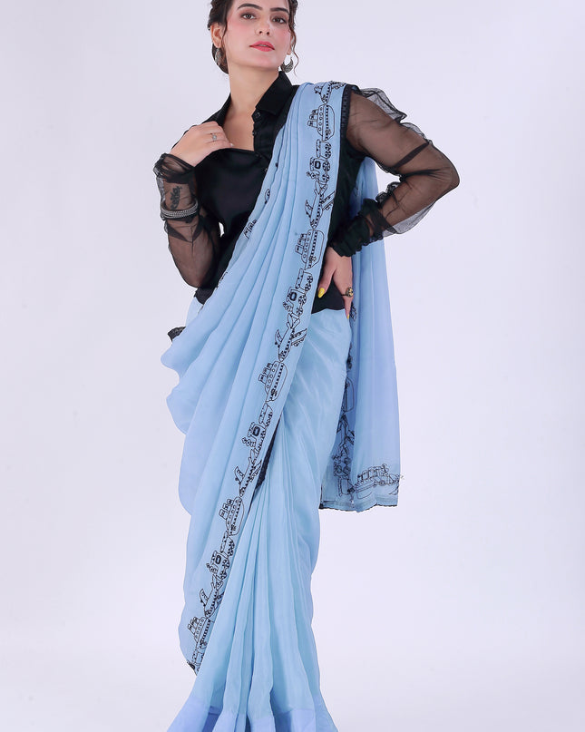 Safar Powder Blue Saree