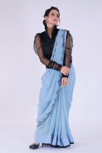 Safar Powder Blue Saree