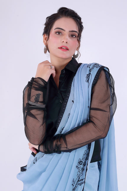 Safar Powder Blue Saree