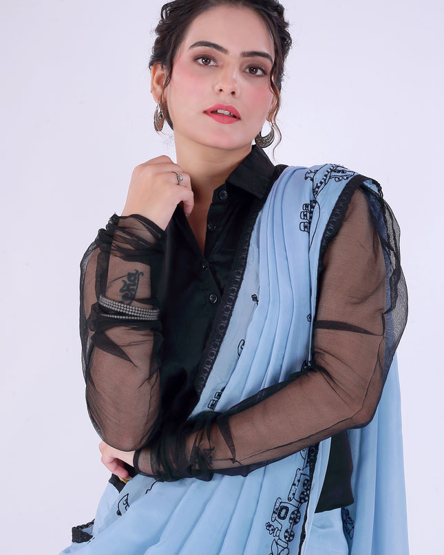 Safar Powder Blue Saree