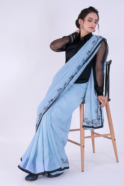 Safar Powder Blue Saree