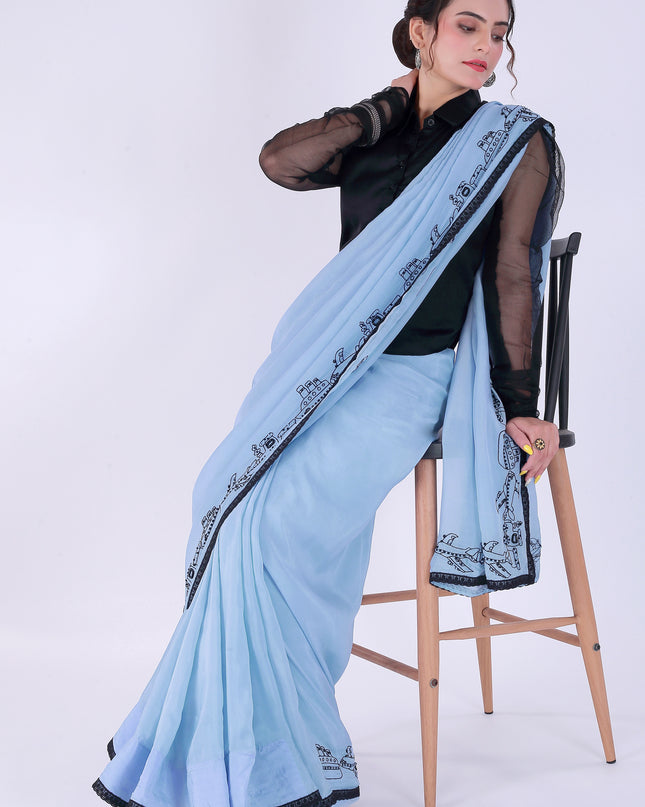 Safar Powder Blue Saree