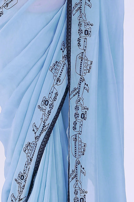 Safar Powder Blue Saree