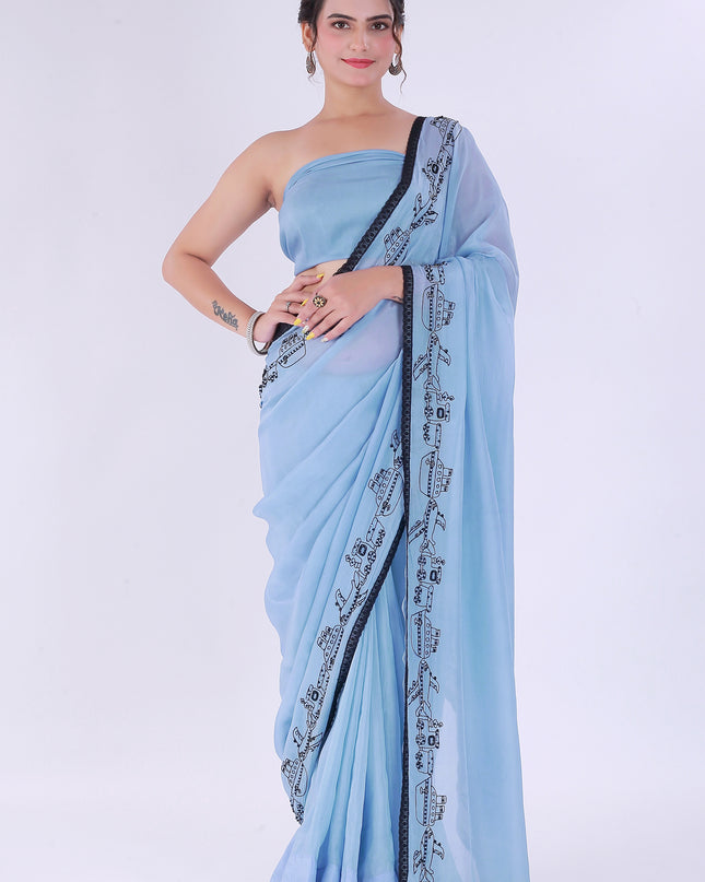 Safar Powder Blue Saree