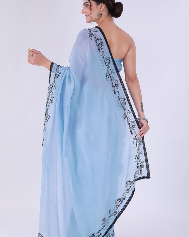 Safar Powder Blue Saree