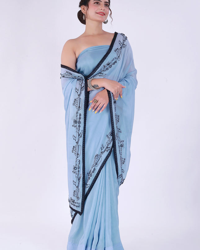 Safar Powder Blue Saree