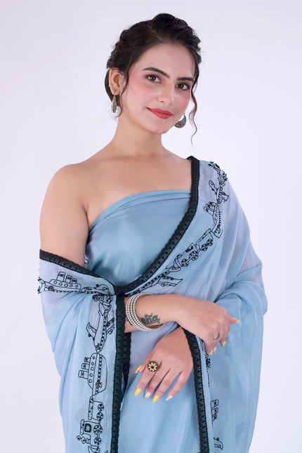 Safar Powder Blue Saree