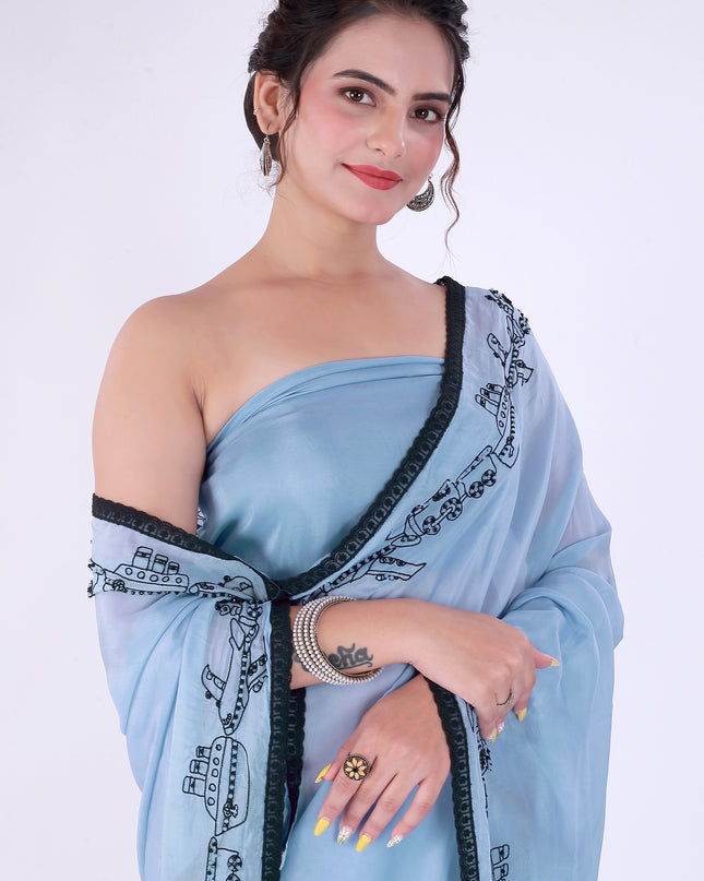 Safar Powder Blue Saree