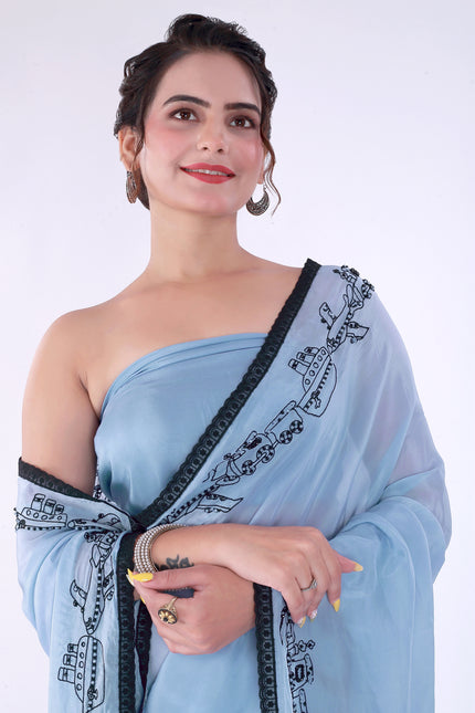 Safar Powder Blue Saree
