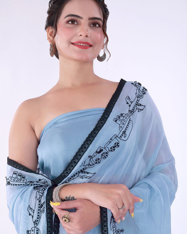 Safar Powder Blue Saree