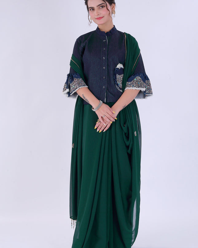 Dil-E-Bahar Saree Green
