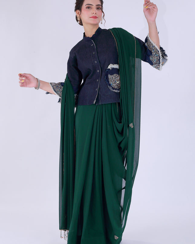 Dil-E-Bahar Saree Green