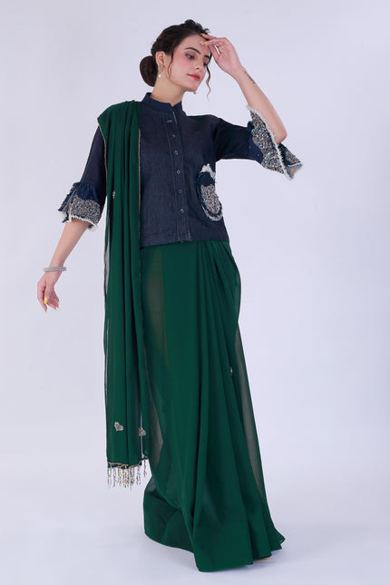 Dil-E-Bahar Saree Green