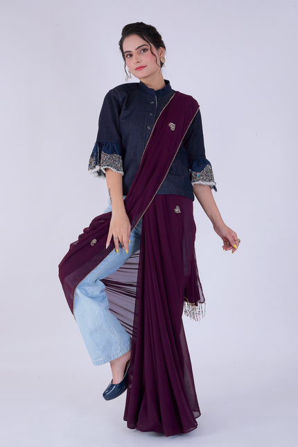 Dil-E-Bahar Saree Violet