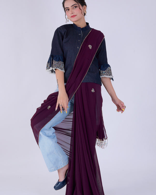 Dil-E-Bahar Saree Violet