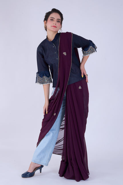 Dil-E-Bahar Saree Violet
