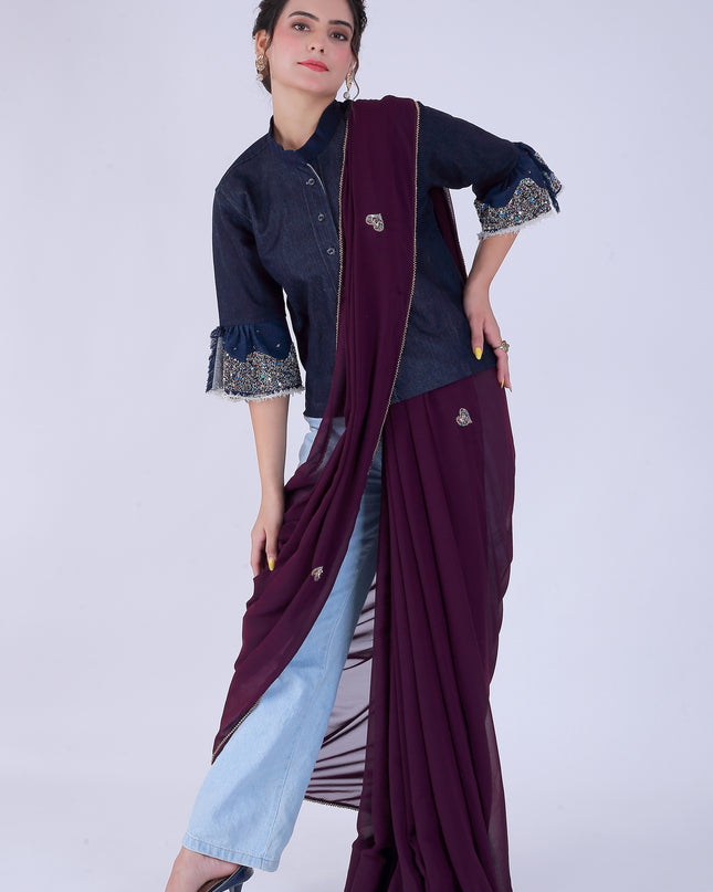 Dil-E-Bahar Saree Violet