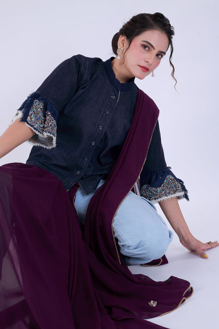 Dil-E-Bahar Saree Violet