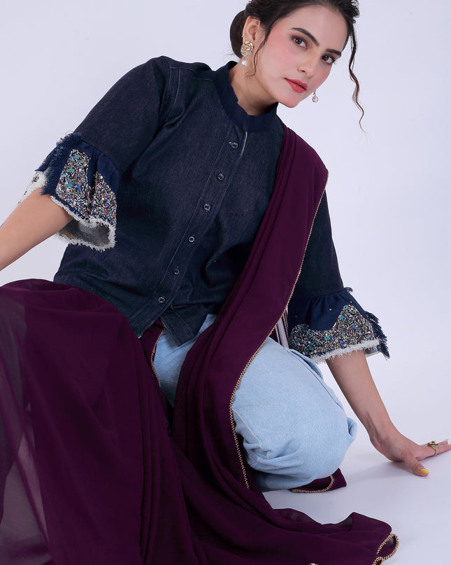 Dil-E-Bahar Saree Violet