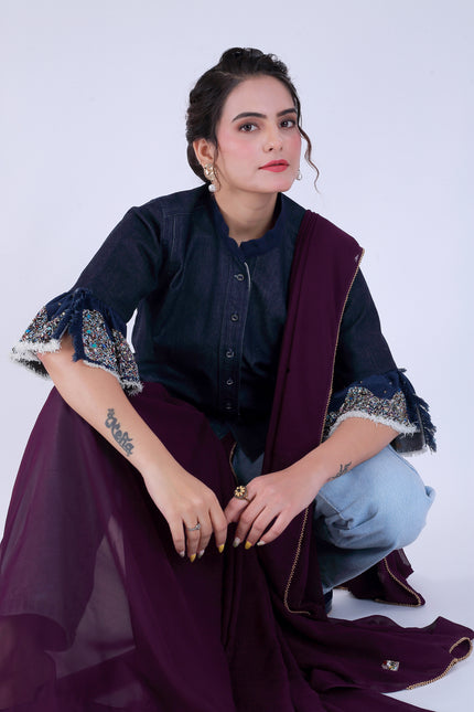 Dil-E-Bahar Saree Violet