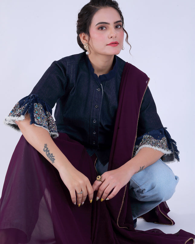 Dil-E-Bahar Saree Violet