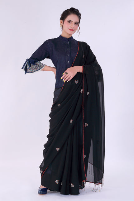 Dil-E-Bahar Saree Black