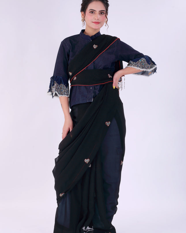 Dil-E-Bahar Saree Black