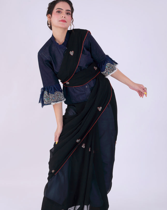 Dil-E-Bahar Saree Black