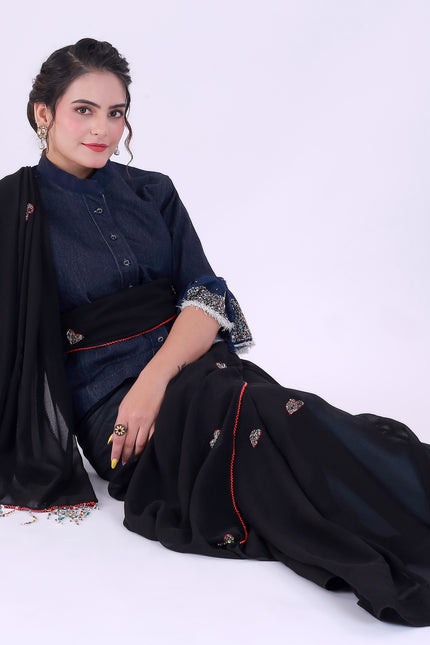 Dil-E-Bahar Saree Black