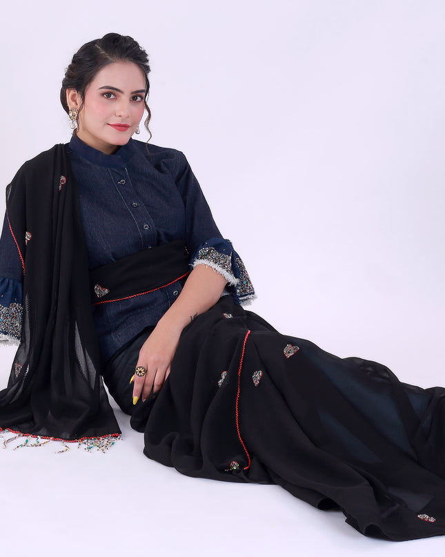 Dil-E-Bahar Saree Black