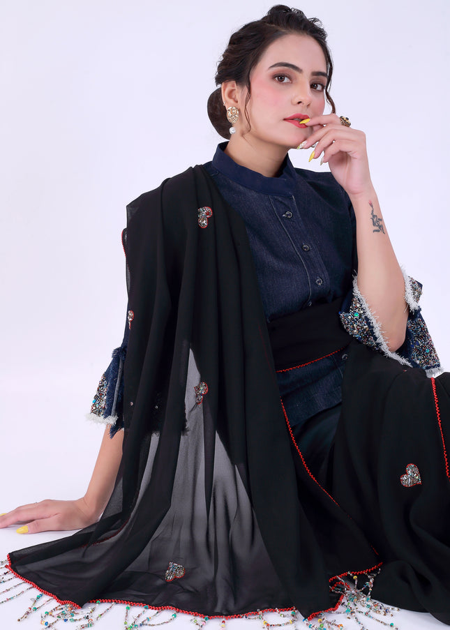 Dil-E-Bahar Saree Black