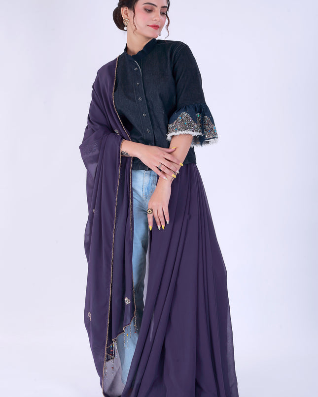 Dil-E-Bahar Saree Purple
