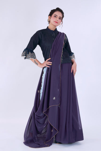 Dil-E-Bahar Saree Purple