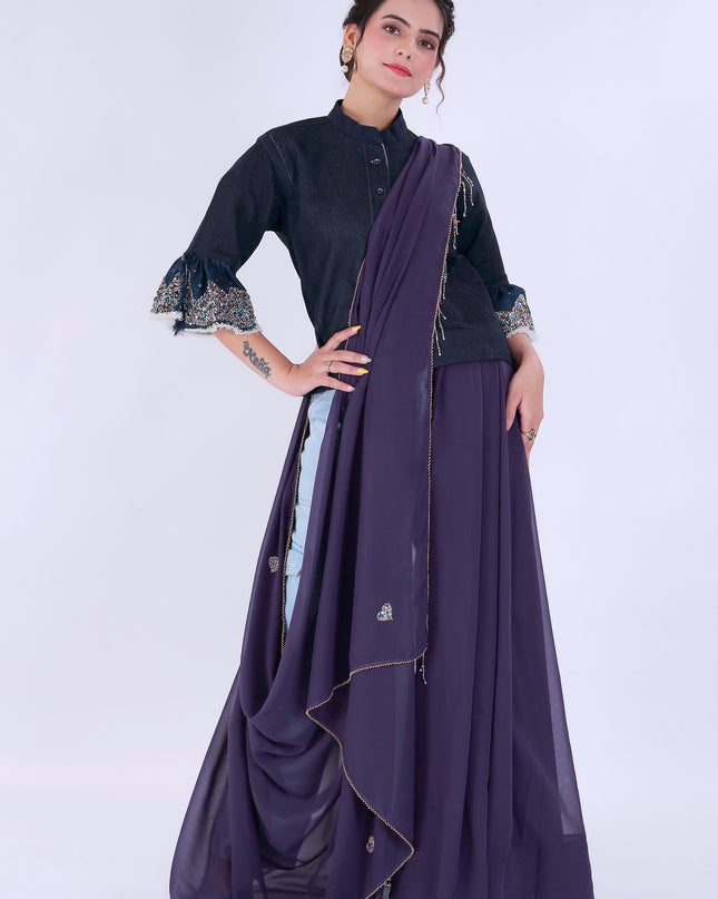 Dil-E-Bahar Saree Purple